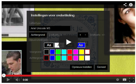 Subtitle options YouTube