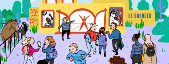 Getekend beeld van een bijzondere school